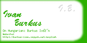 ivan burkus business card